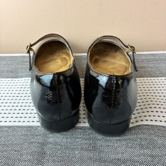 Söfft black Patent leather square toe Mary Jane flats comfort shoes size 6.5M - Picture 3 of 7